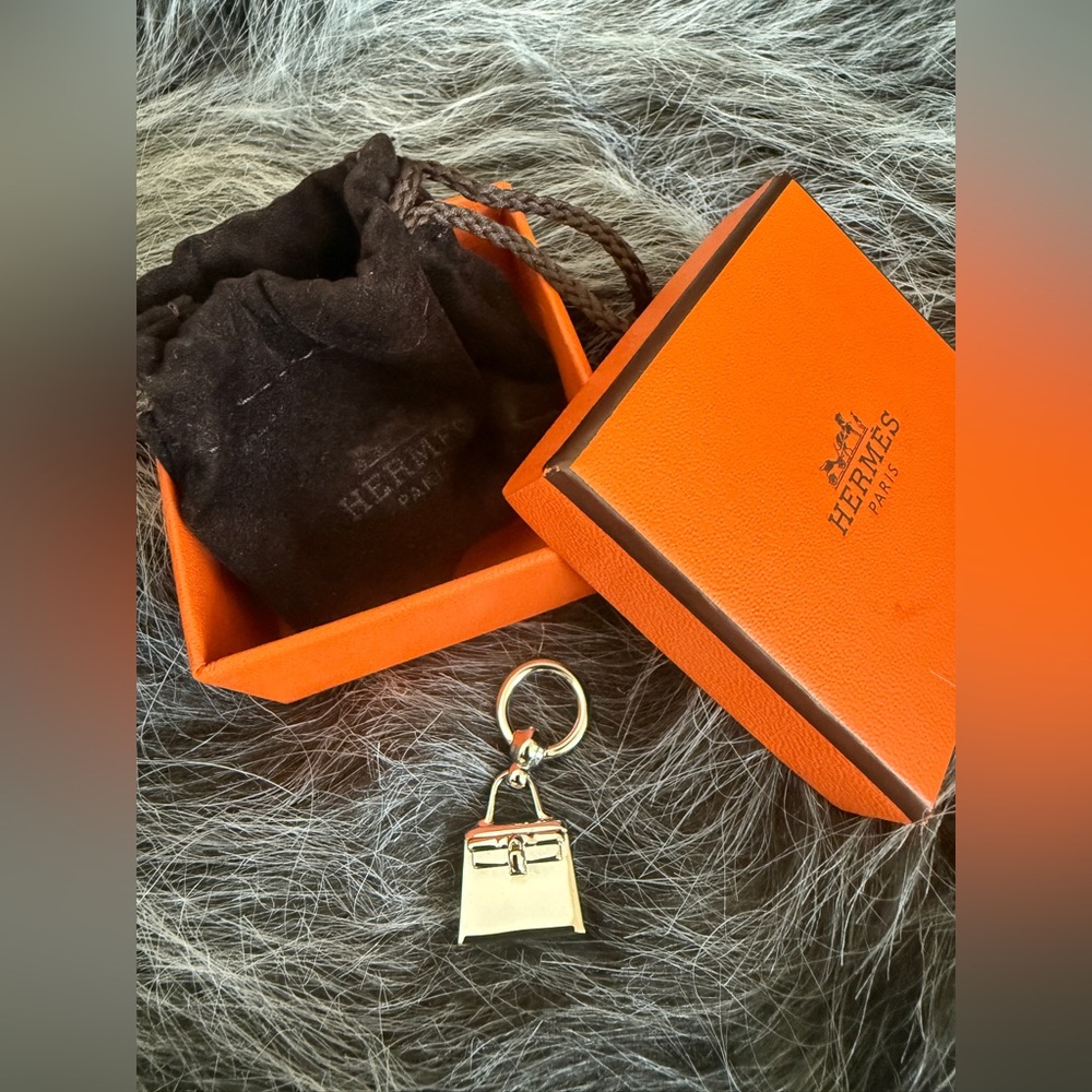 Authentic HERMES MINI KELLY TWILLY RING Scarf charm